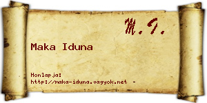 Maka Iduna névjegykártya